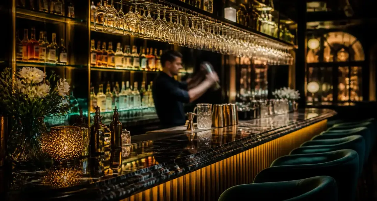 Bar &agrave; cocktails tendance &agrave; Strasbourg &agrave; la tomb&eacute;e de la nuit