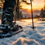 Randonnée en raquette dans les Vosges : traces entre sapins sur neige