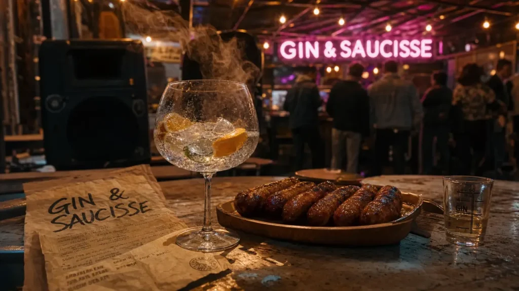 Supertonic Strasbourg : gin tonic fumant et gin-saucisse sur terrasse