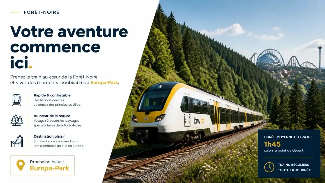 Voyage en train de Paris à Europa Park à travers les paysages allemands