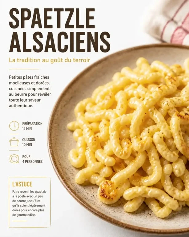 Spaetzle alsaciens faits maison, spécialité culinaire du Bas-Rhin