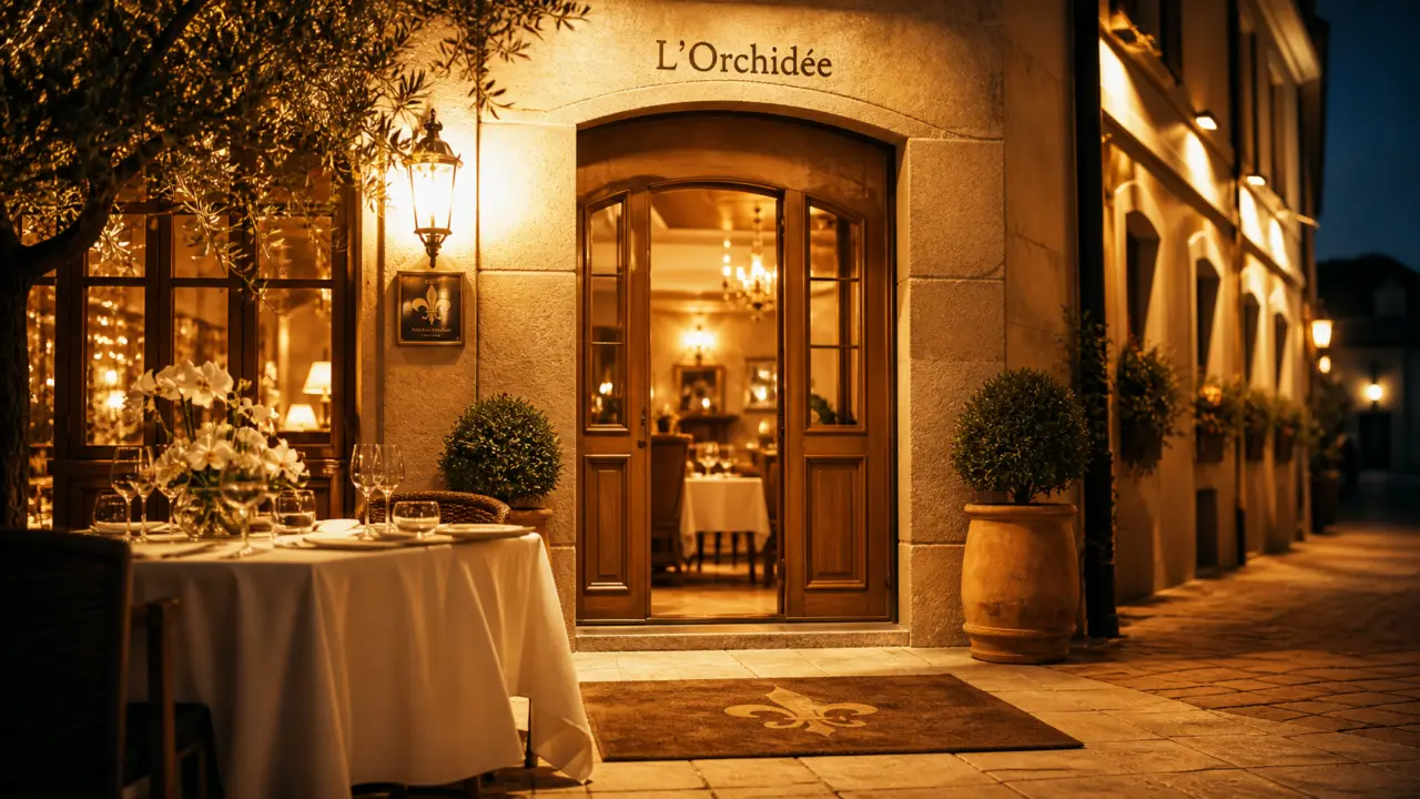 L orchidee hôtel restaurant gastronomique ensisheim, entrée à l heure dorée