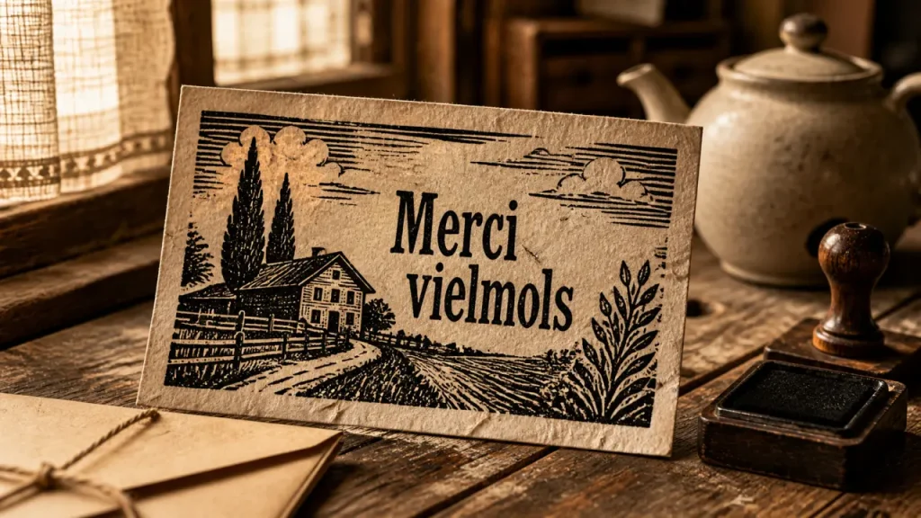 Merci en alsacien : merci vielmols, carte postale