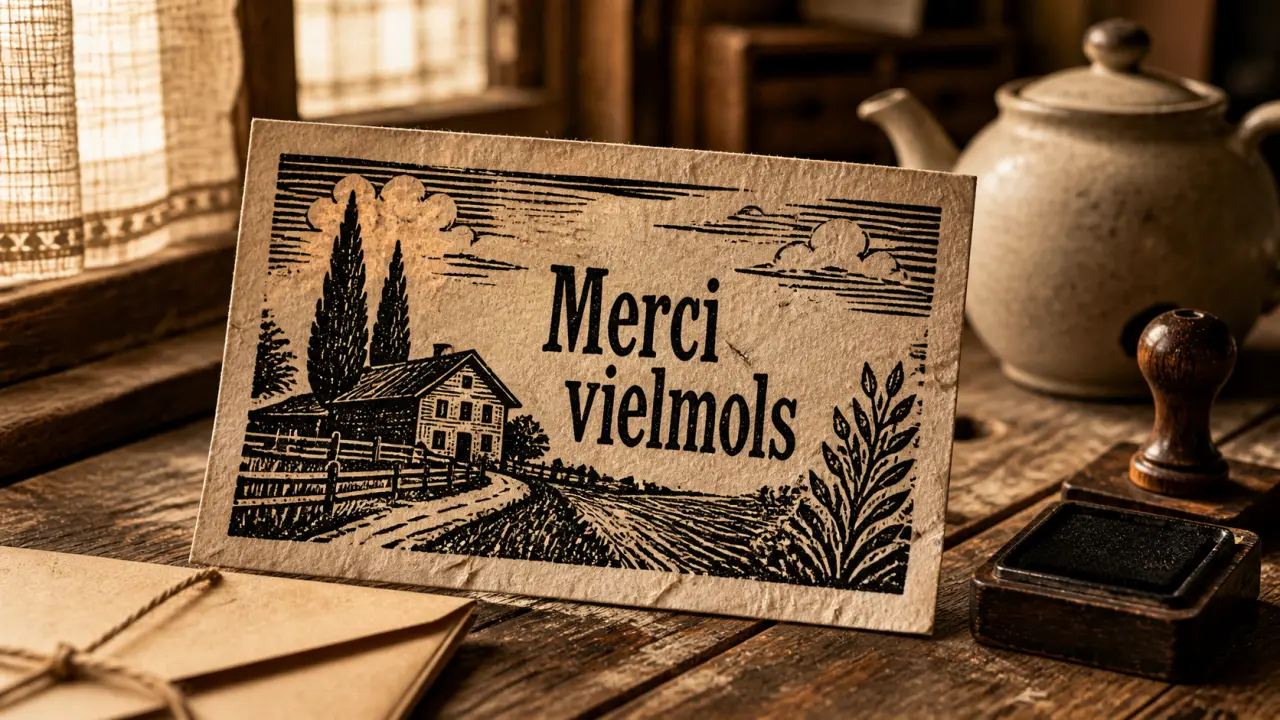 Merci en alsacien : merci vielmols, carte postale