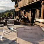 Menu du jour sur terrasse d’un restaurant orbey alsace