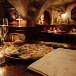 Restaurant romantique Alsace : table intime avec crémant et bougie