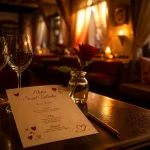 Restaurant saint valentin alsace : table à vin et carte menu