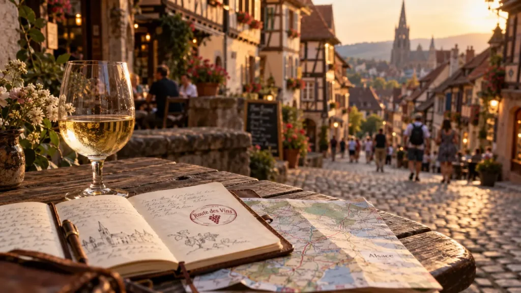 Alsace tourisme : carnet de voyage, carte et ruelles historiques aux maisons à colombages