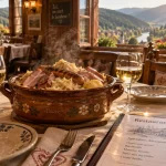 Chez julien restaurant alsace à Fouday : choucroute fumante et salle vosgienne