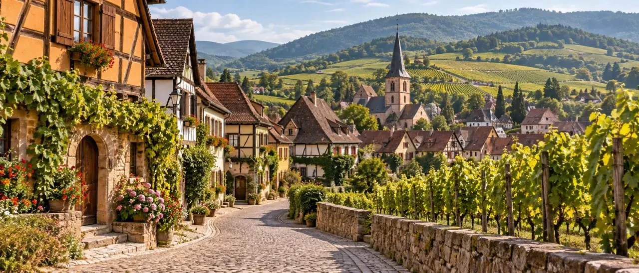 Alsace tourisme sur la Route des Vins entre villages viticoles et vignobles