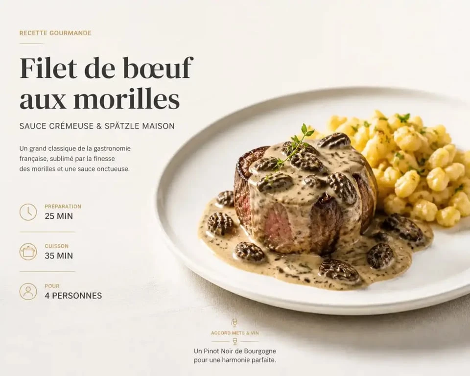 Filet de bœuf aux morilles, plat emblématique des restaurants alsace lorraine