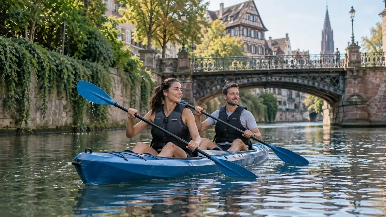 Activités nautiques à Strasbourg en canoë-kayak sur l’Ill