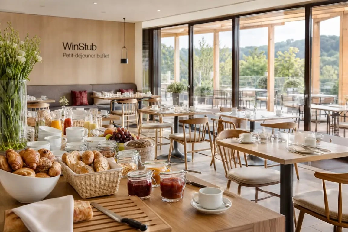 ibis colmar est hotel restaurant en alsace, brasserie WinStub et terrasse pour le petit-déjeuner