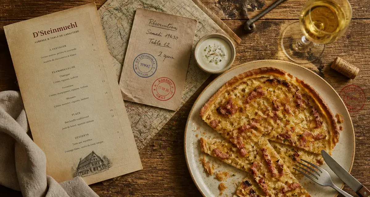 Restaurant lampertheim alsace : tarte flambée D’Steinmuehl