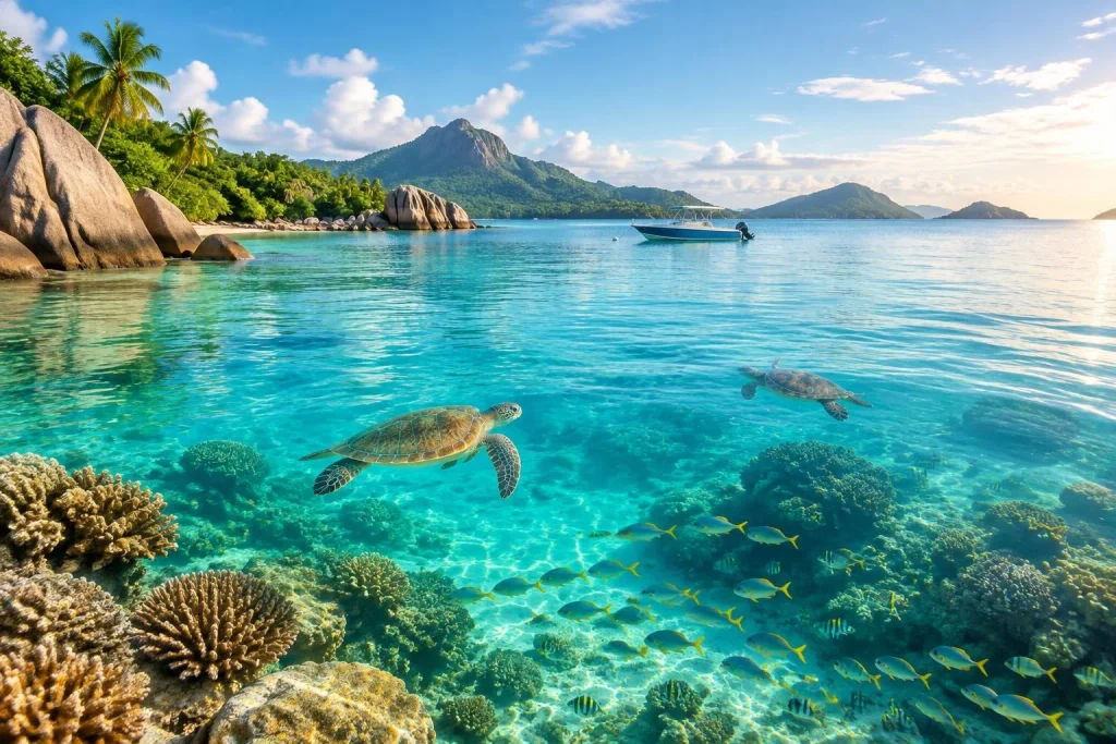 Trésors sous-marins aux Seychelles : voir tortues et récifs sans savoir plonger