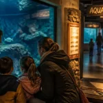 Aquarium Alsace : famille devant l’aquarium, choix zoo ou parc animalier