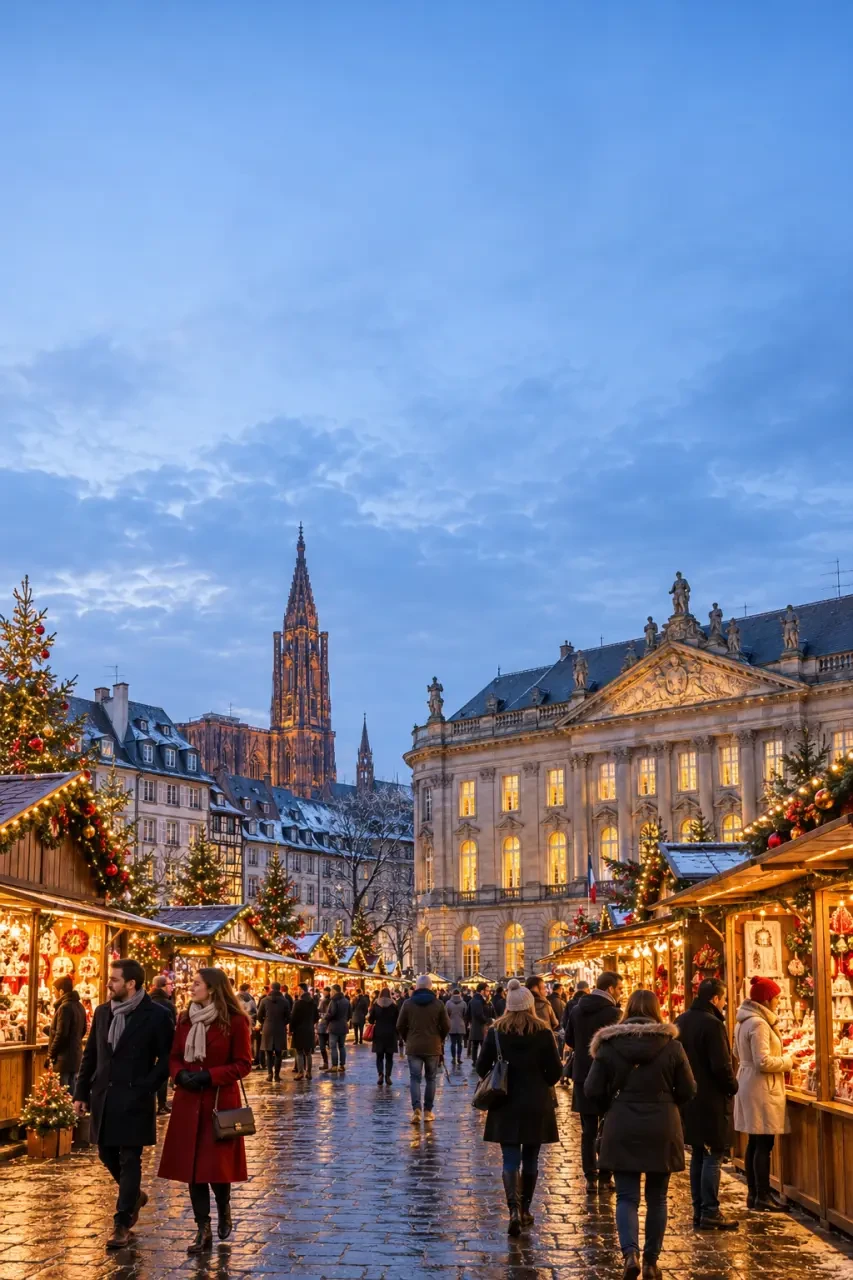 Les plus beaux marchés de noel Strasbourg : marché traditionnel de la place Broglie