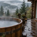 Hébergement insolite Alsace : cabane en rondins et bain nordique