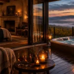 Love room Alsace : jacuzzi privatif en terrasse avec vignoble